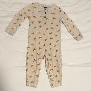 Old Navy Cream and Orange Fox Print Kids Footie